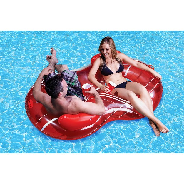 Poolmaster Duo Circular Swimmg Pool Lounge amp 2 person Pool Float