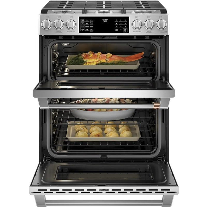 GE Cafe CCGS750P2MS1 30InchSlideIn Front Control Gas Double Oven