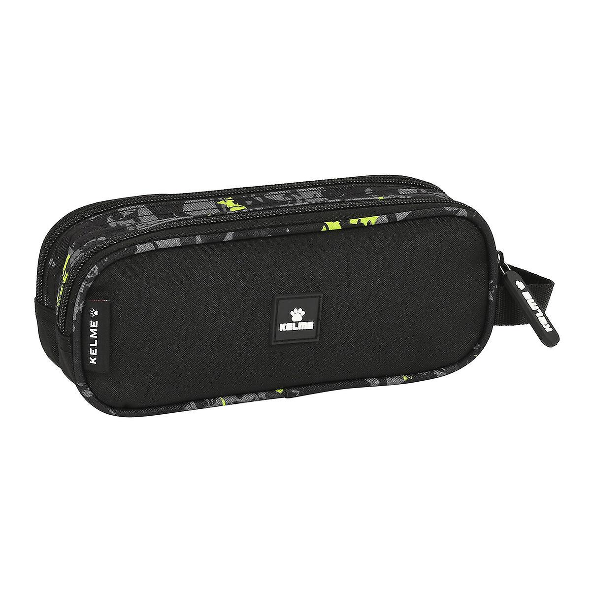 Double Carry-all Kelme Jungle Black Grey Lime (21 x 8 x 6 cm)