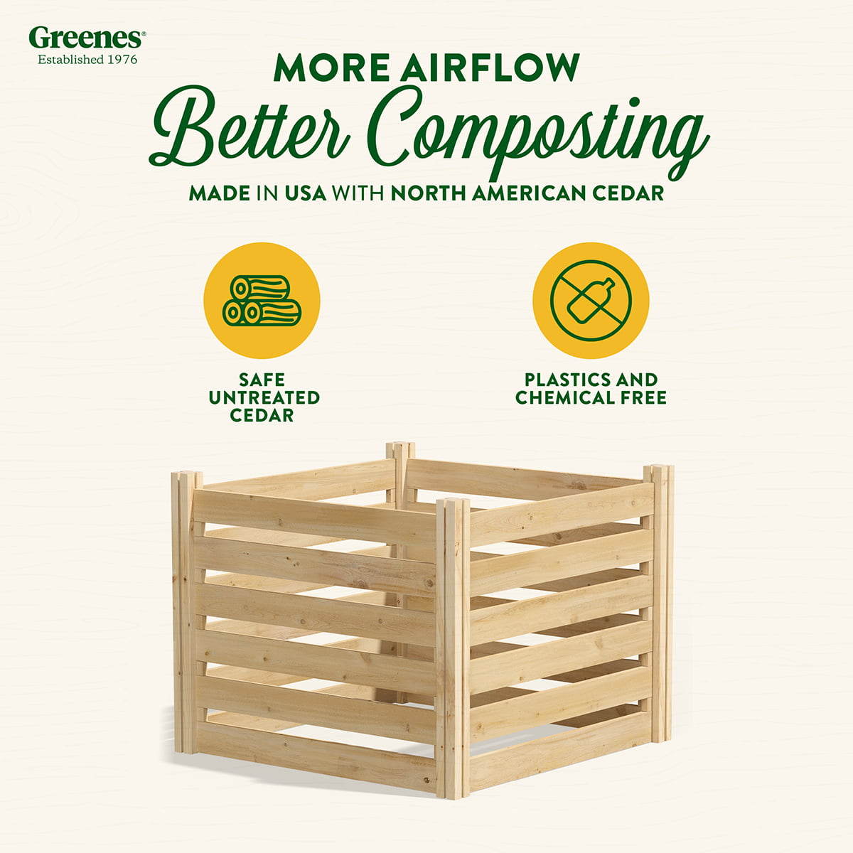 Greenes Fence 173.92 gal Beige Wood Multi-Stage Composting Bin