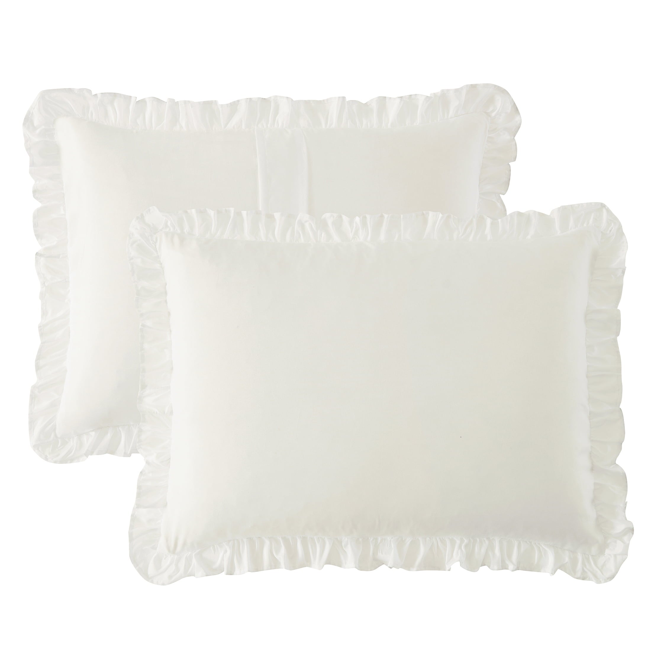 My Texas House Angelina Draping Ruffle Polyester 3-Piece Bedspread Set， Ivory， Queen