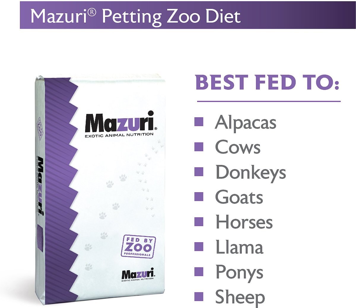 Mazuri Petting Zoo Animal Food， 40-lb bag