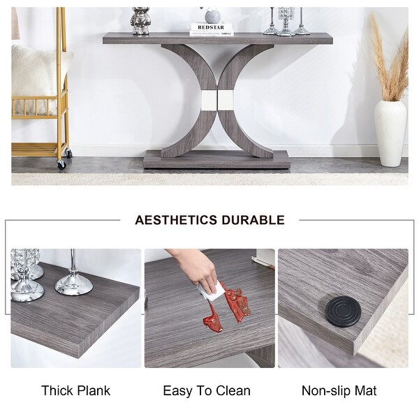 Modern minimalist style wood foyer table