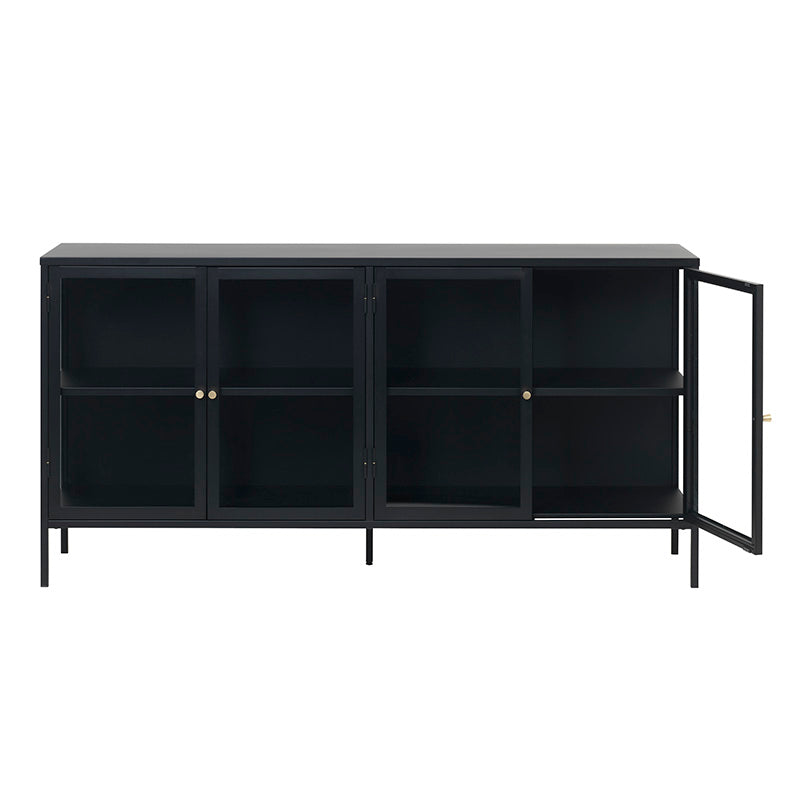 CARMEL 4 Glass Doors Sideboard 170xcm - Black