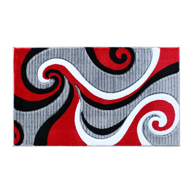 Masada Rugs Masada Rugs Sophia Collection 2'x3' Modern Contemporary Hand Sculpted Area Rug in Red