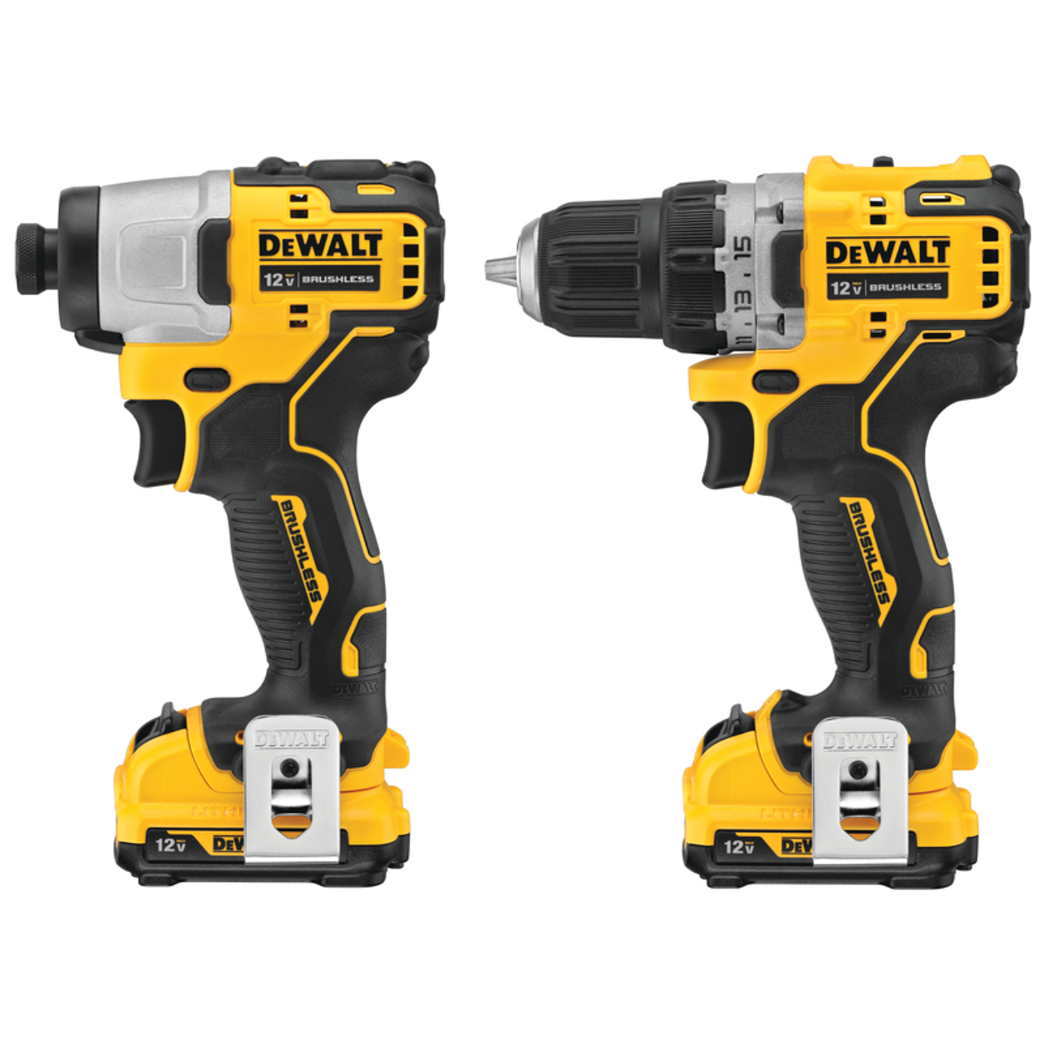 DW XTREME 12 V Cordless Brushless 2 Tool Compact Drill and Impact Driver Kit