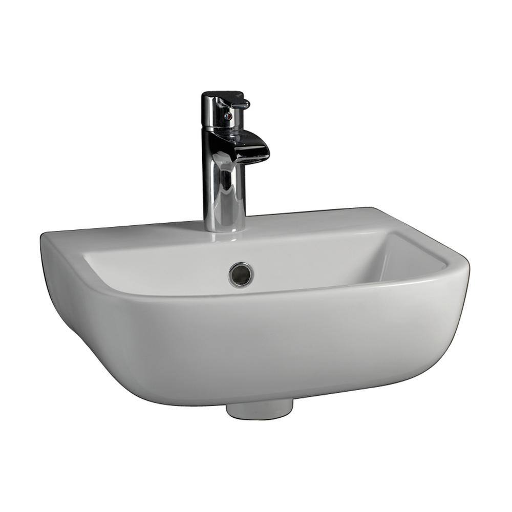 Barclay Products Series 600 Small Wall-Hung Sink in White with 4 in. Centerset Faucet Holes 4-214WH