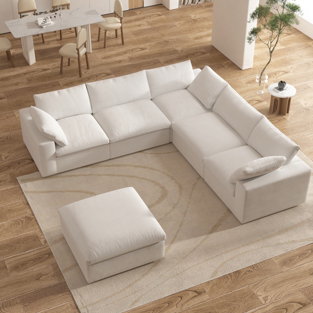 Down Filled Corner Sectional Couch for Living Room Set