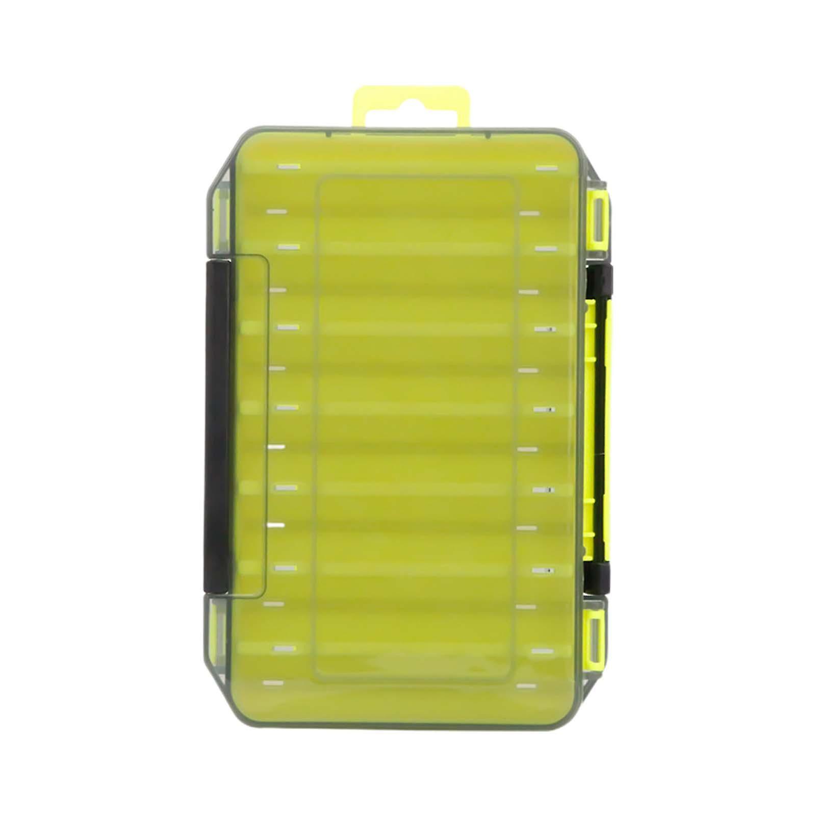 Fishing Lure Box Organizer Container Outdoor Double Sided Fishing Tackle Box Yellow