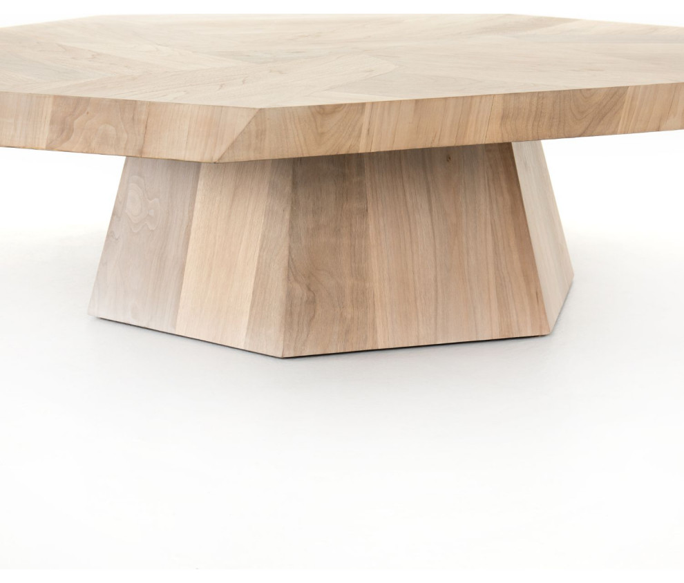 Brooklyn Organic Walnut Octagon Coffee Table 53 quot  Transitional   Coffee Tables   by Zin Home  Houzz