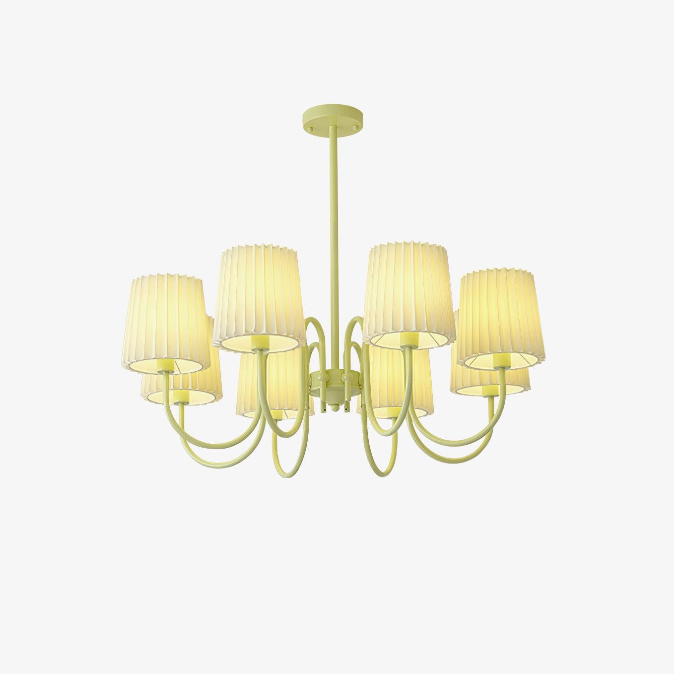 Pleated Fabric Matcha Chandelier