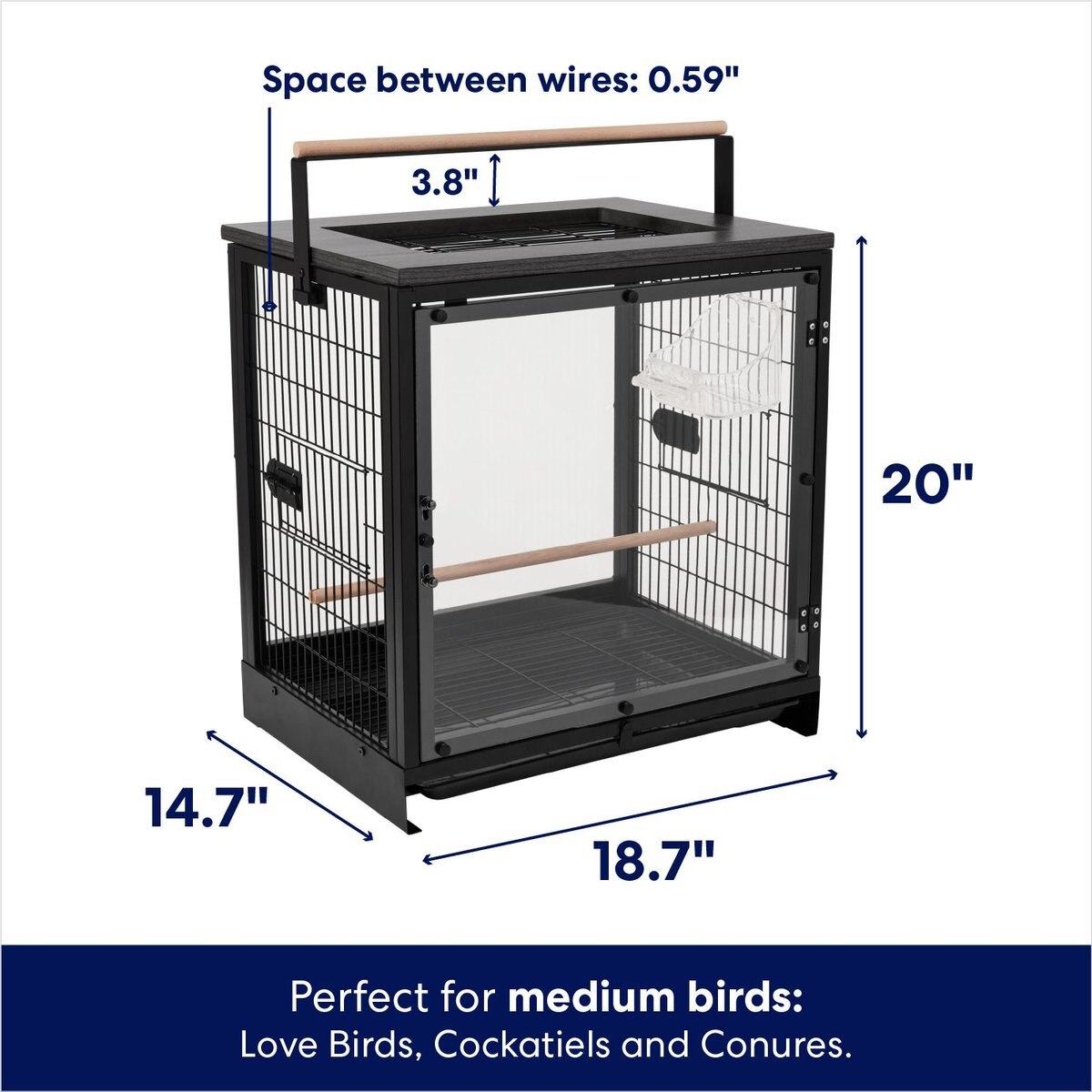 Frisco Sweet Retreat Pet Bird Carrier