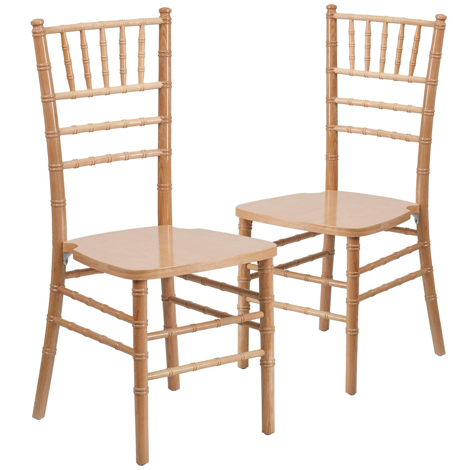 Flash Furniture 2 Pack HERCULES Series Natural Wood Chiavari Chair  Crowdfused