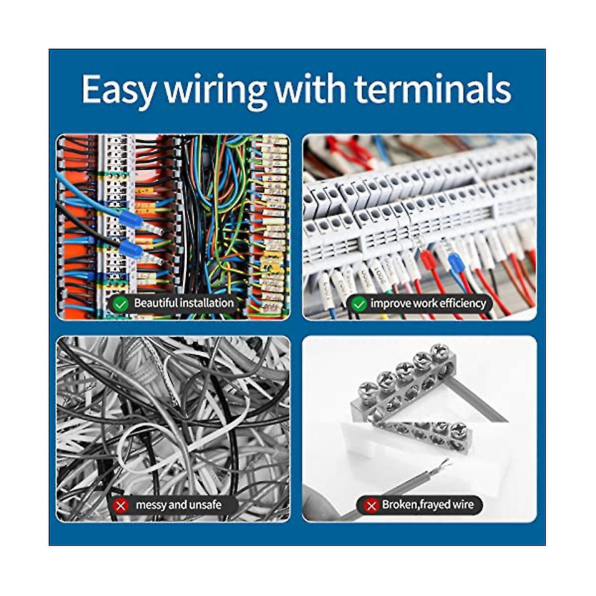 998pcs Wire Ferrule Kit Copper Crimp Terminals Insulated Pin Cord End Connectors