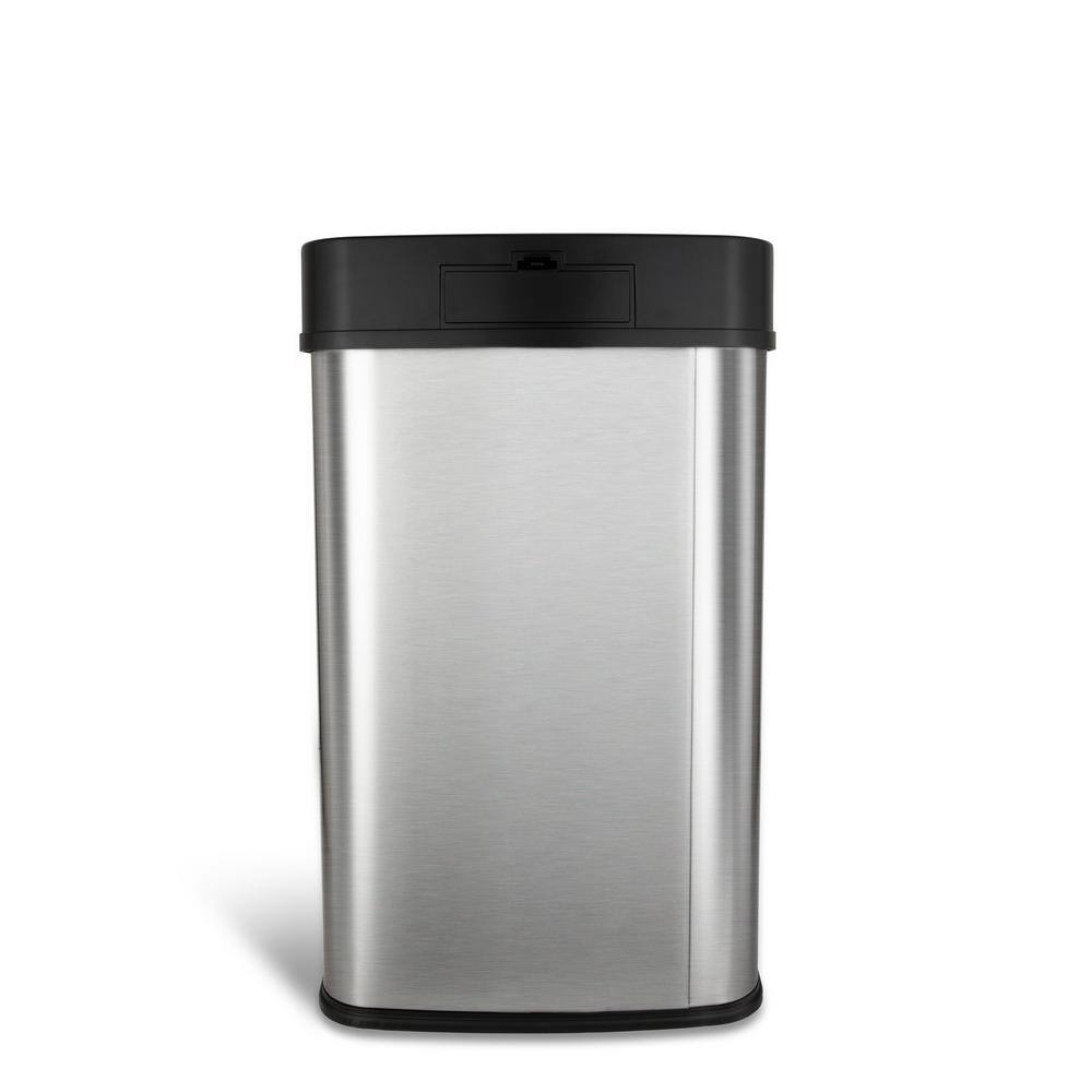 NINESTARS 13 Gal. Stainless Steel Touchless Metal Household Trash Can DZT-50-28