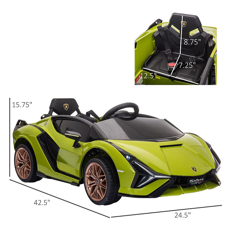 Aosom Lamborghini Licensed Kids 12V Battery Powered Electric Sports Car for 3-5 Years Old