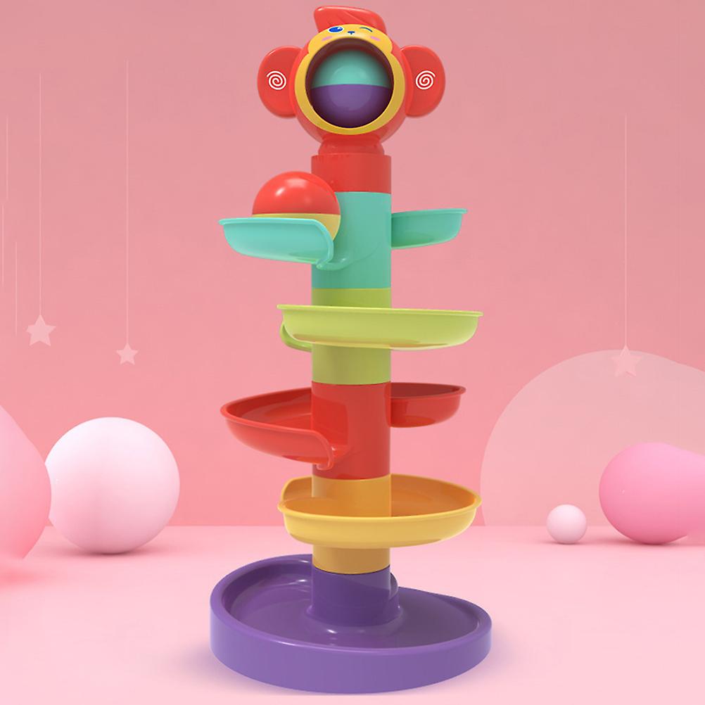 Children's And Babies' Educational Track Rolling Ball Sliding Ball Tower Baby Turn Folding Toy