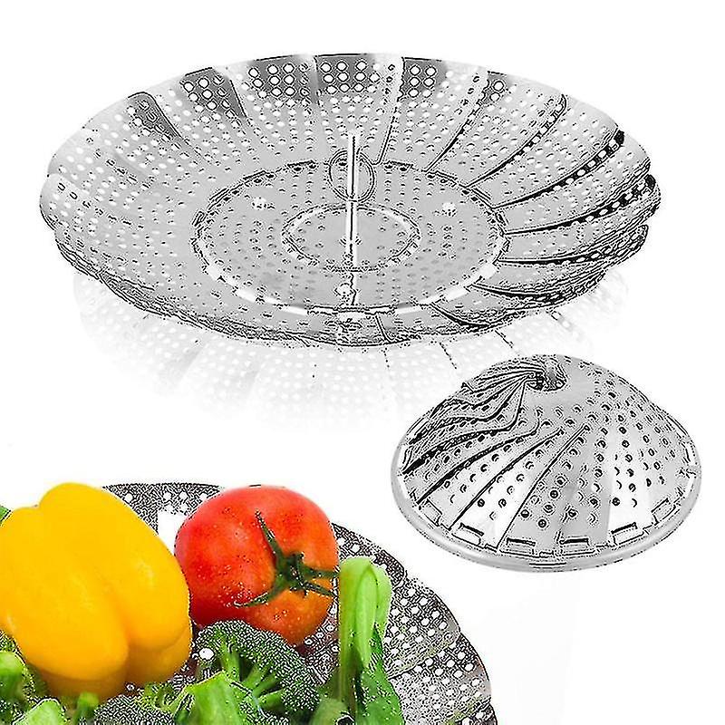 Telescopic Steamer Basket Stainless Steel Vegetable Steamer Basket Cookware Cooking Adjustable Steamer Basket