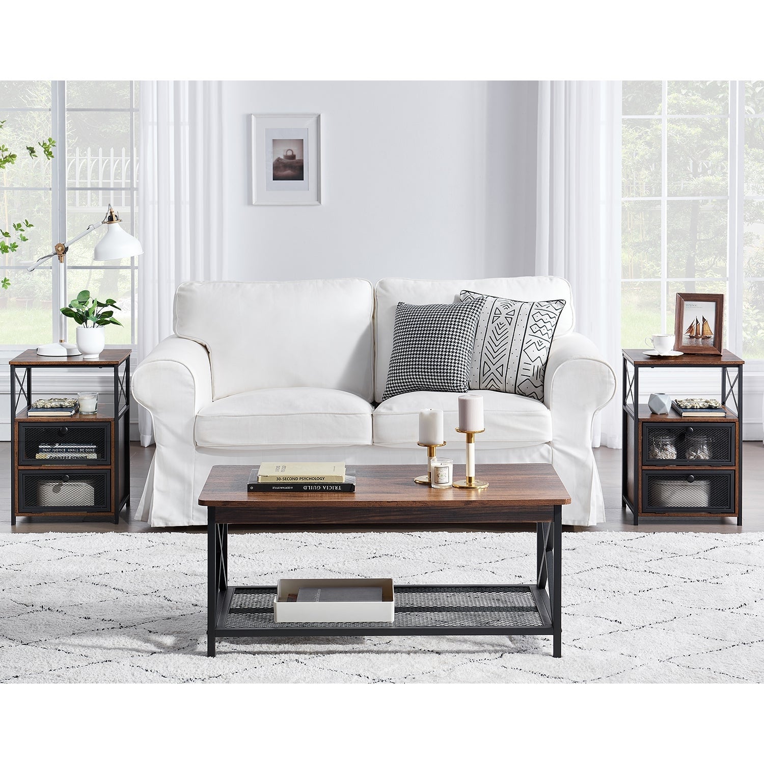 Taomika Contemporary Coffee Table and End Table Set( 2PCS/3PCS)