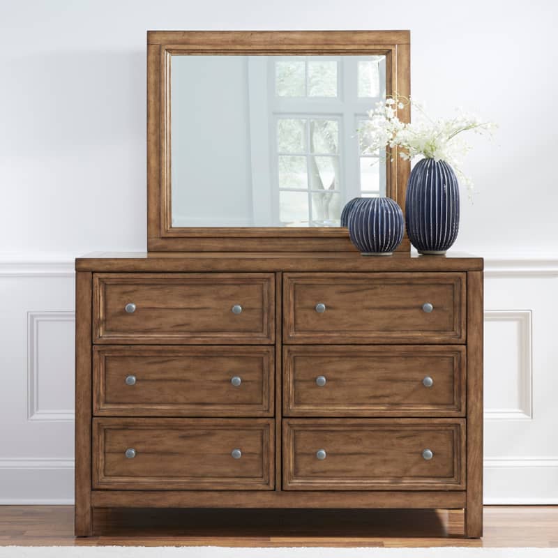 Homestyles Sedona Toffee 6-Drawer Dresser and Mirror