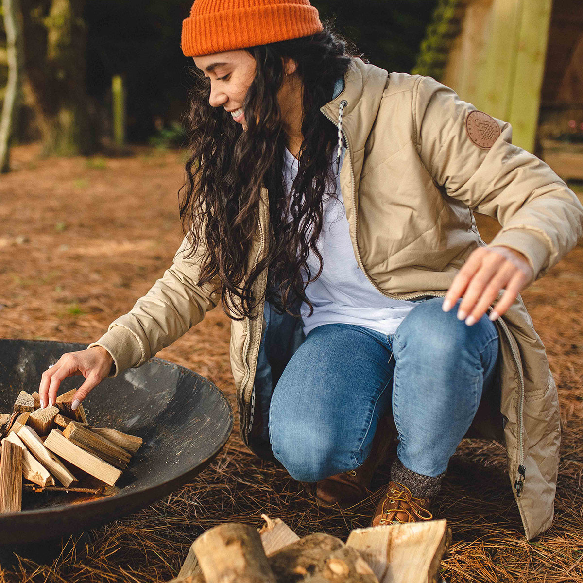 Flora Long Recycled Insulated Jacket - Chinchilla Brown