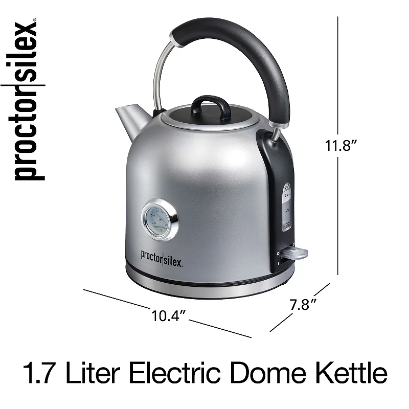 Proctor Silex 1.7-Liter Temperature Gauge Electric Dome Kettle