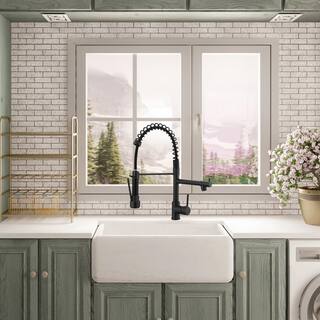 Fapully Single-Handle Pull-Down Sprayer Kitchen Faucet Single Hole Deck Mounted in Oil Rubbed Bronze FA-1018ORB