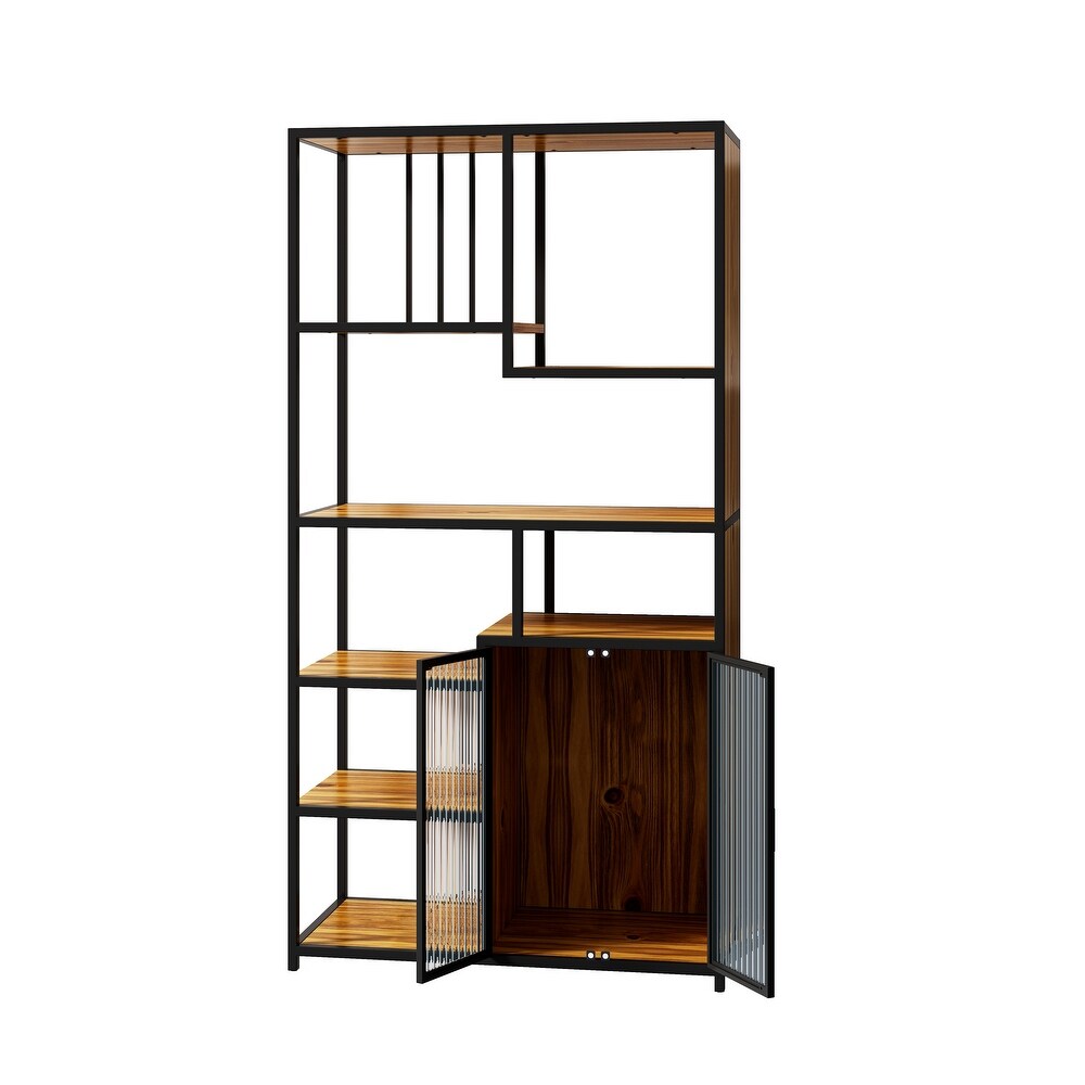 Bookshelf Storage with Enclosed Storage Cabinet