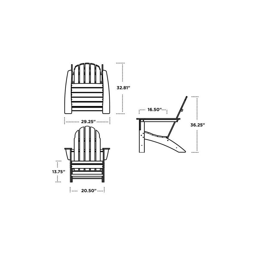 POLYWOOD Vineyard 6-Piece Adirondack Chat Set w/ Fire Pit Table