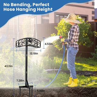 Cubilan Garden Hose Holder Detachable Water Hose Holders Freestanding Heavy-Duty Metal Hose Stand Hose Hanger B0BRY712SY