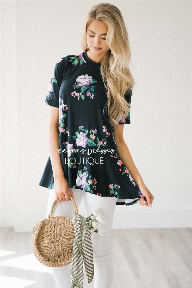 High Neck Floral Peplum Top