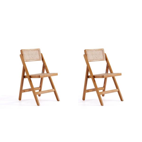 Pullman Folding Dining Chair in Nature Cane- Set of 2