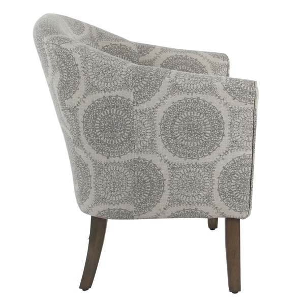 Porch and Den Blakeney Grey Medallion Tub Shaped Accent Chair