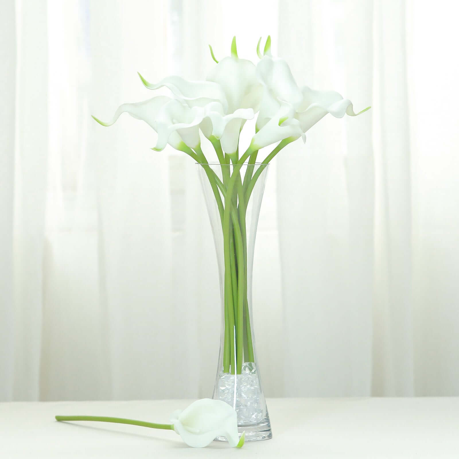 20 Stems White Artificial Poly Foam Calla Lily Flowers 14