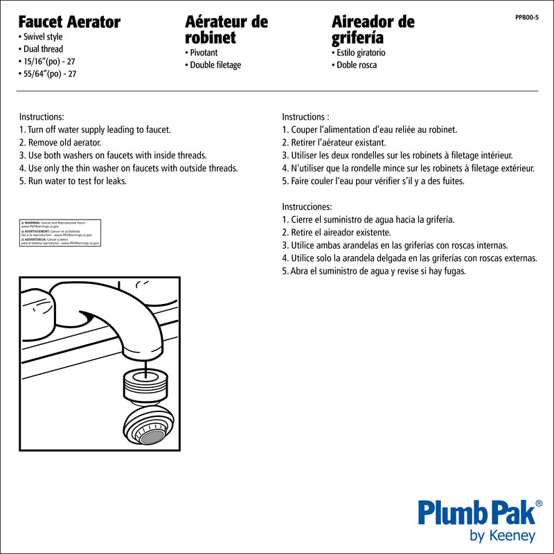 DUAL THREAD AERATOR WHT