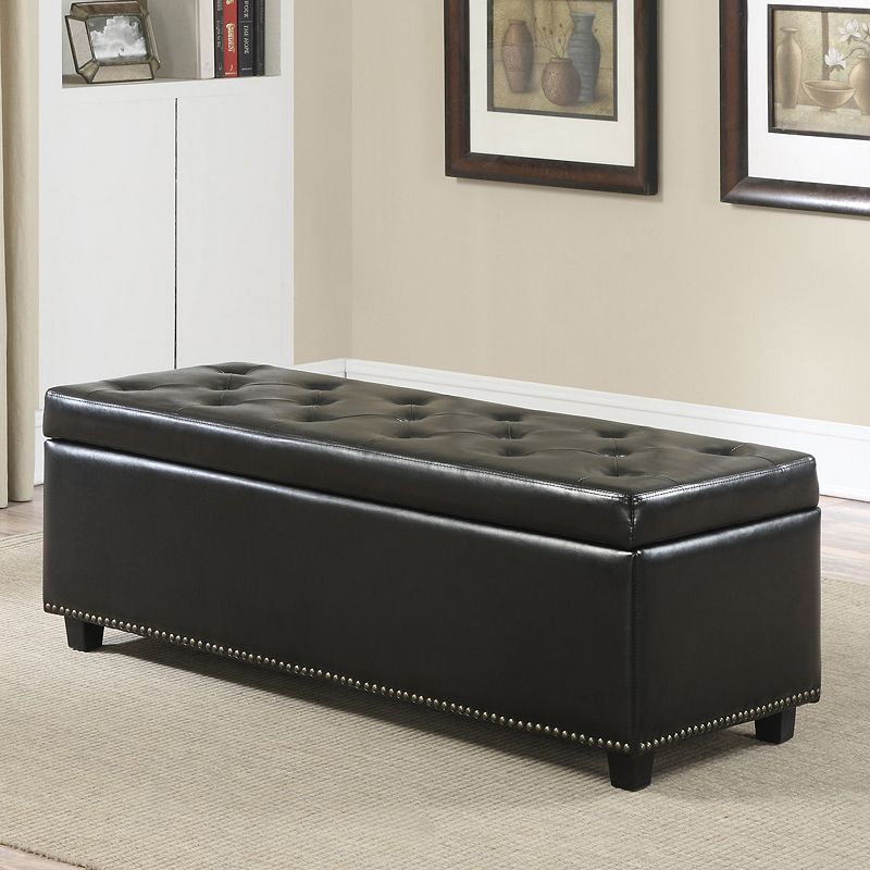 Simpli Home Kingsley Transitional Storage Ottoman