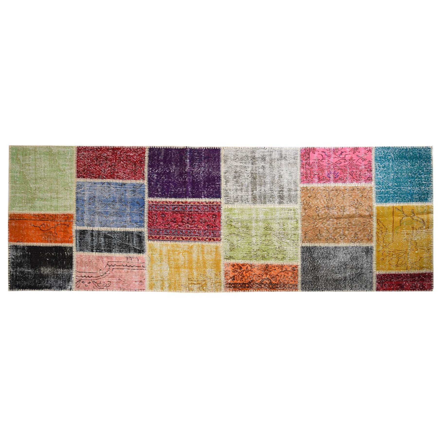 90X300 Cm  Hali Bursa Handmade Over Dyed Rug  Pw-Multi-Long