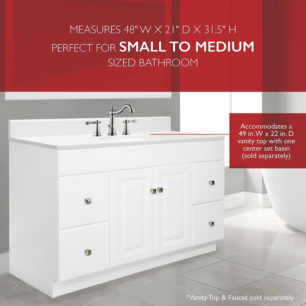 Design House Wyndham 48 in 2Door 4Drawer Bath Vanity Cabinet Only in SemiGloss White