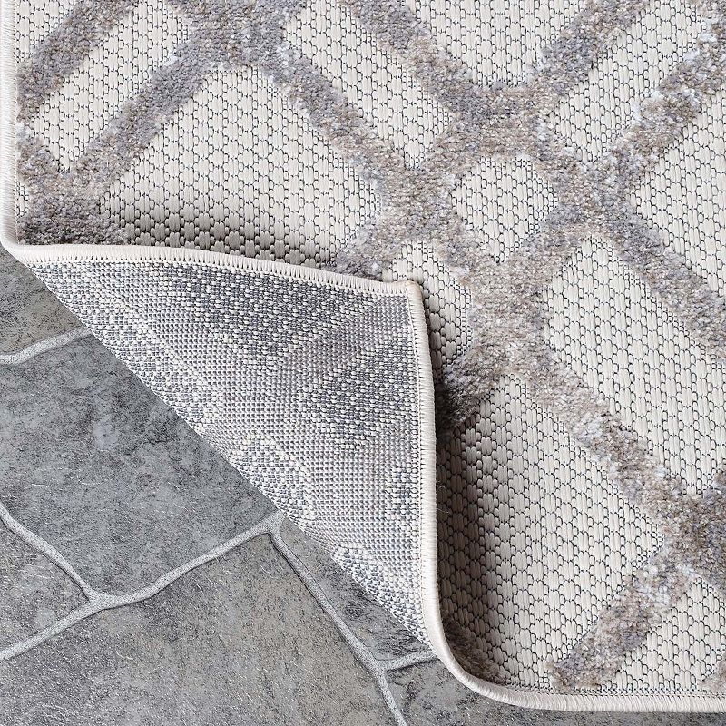 Superior Geometric Modern Diamond Lattice Indoor Outdoor Area Rug