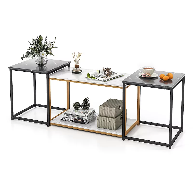 Nesting Coffee Table Set Of 3-Black