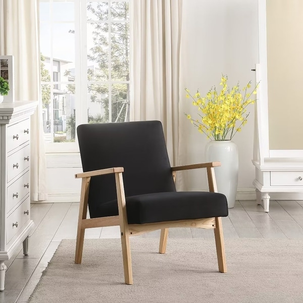 Morden Fort Accent Chair Armchair with Rubber Wood Frame