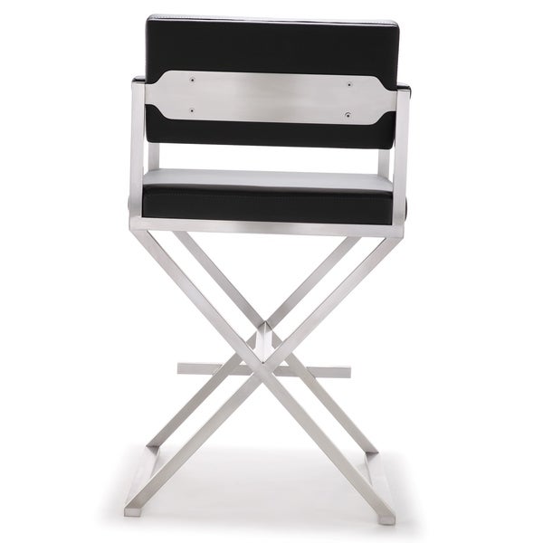 Director Black Stainless Steel Counter Stool