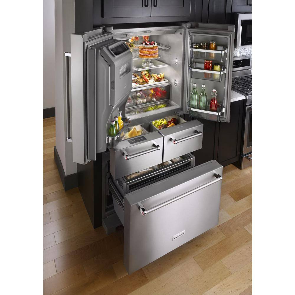 KitchenAid 25.8 cu. ft. French Door Refrigerator in Stainless Steel with Platinum Interior KRMF706ESS