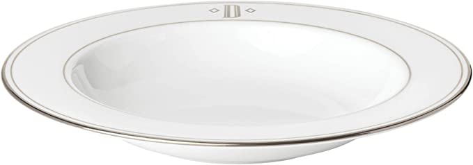 Lenox Federal Platinum Block Monogram Dinnerware Pasta Bowl， D