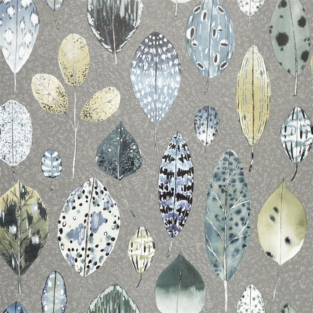 Tulsi Wallpaper in Zinc from the Zardozi Collection by Designers Guild