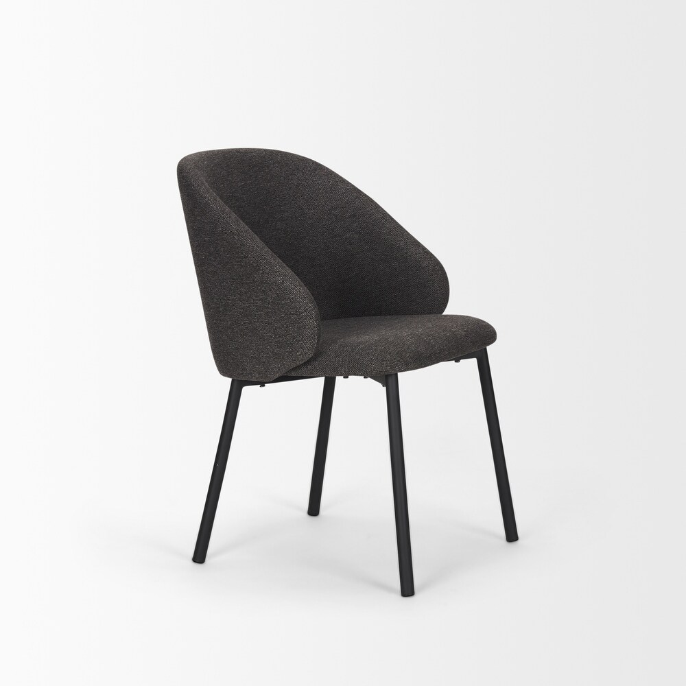 Shannon Dining Chair w/ Gray Fabric   Matte Black Metal