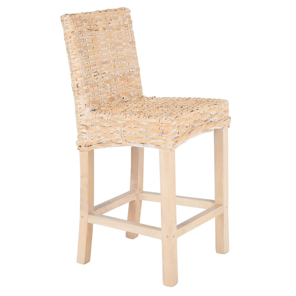 SAFAVIEH Tobie Rattan 23.6 inch Counter Stool