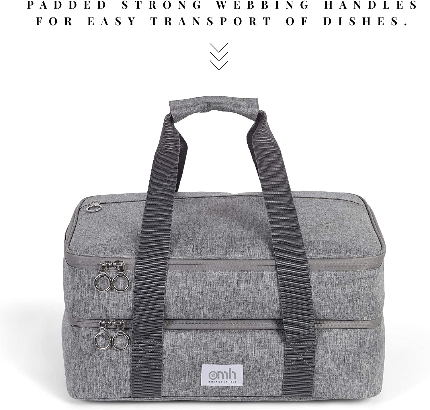 Double Decker Insulated Casserole Carrying Case-Grey