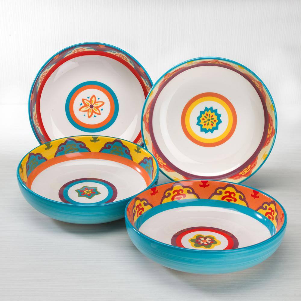 Euro Ceramica Galicia 4-Piece Pasta Bowl Set GAL-1001-5