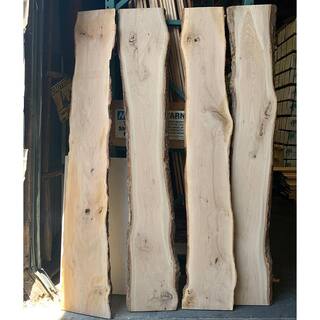 Swaner Hardwood 2 in. x 12 in. to 16 in. x 4 ft. Rustic White Oak Live Edge Sawn Board OL08140048WO